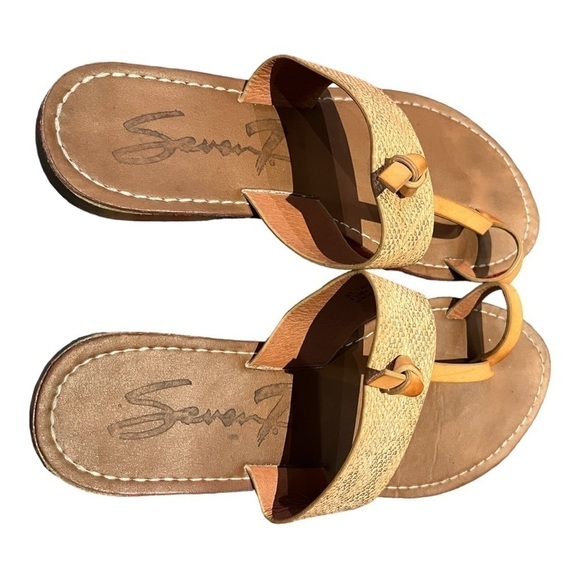 Seven7 Leather Toe-Ring Boho Sandals Size 8 - Picture 7 of 9